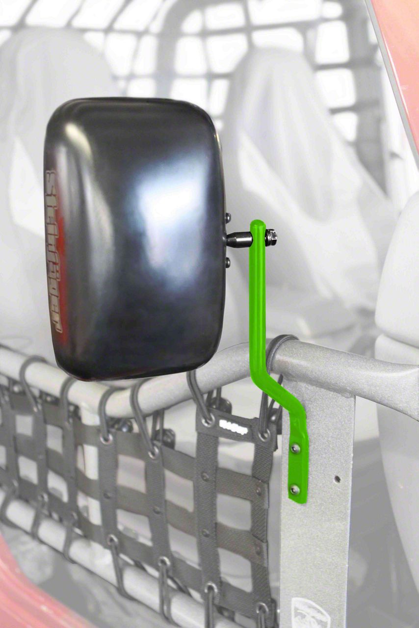 Steinjager Jeep Wrangler Tube Door Mirror Kit; Neon Green