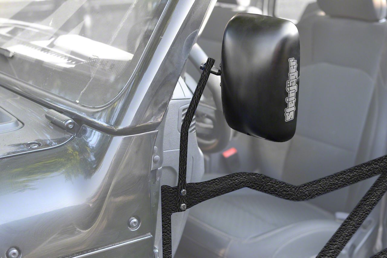Steinjager Tube Door Mirror Kit; Texturized Black (18-25 Jeep Wrangler JL)