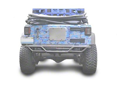 Steinjager Tubular Rear Tube Bumper; Gray Hammertone (07-18 Jeep Wrangler JK)