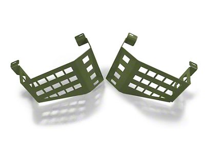 Steinjager Wheel Well Storage Baskets; Driver and Passenger Side; Locas Green (18-25 Jeep Wrangler JL w/o Subwoofer)
