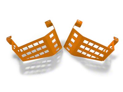 Steinjager Wheel Well Storage Baskets; Driver and Passenger Side; Fluorescent Orange (18-25 Jeep Wrangler JL w/o Subwoofer)