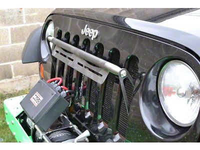 Steinjager LED Light Bar Grille Mounting Brackets; Bare Metal (07-18 Jeep Wrangler JK)