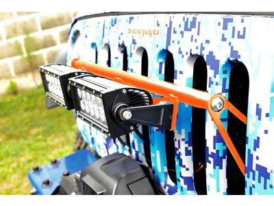 Steinjager LED Light Bar Grille Mounting Brackets; Fluorescent Orange (07-18 Jeep Wrangler JK)