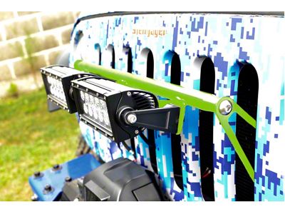Steinjager LED Light Bar Grille Mounting Brackets; Gecko Green (07-18 Jeep Wrangler JK)