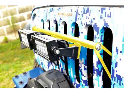 Steinjager LED Light Bar Grille Mounting Brackets; Lemon Peel (07-18 Jeep Wrangler JK)