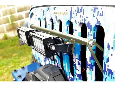 Steinjager LED Light Bar Grille Mounting Brackets; Locas Green (07-18 Jeep Wrangler JK)