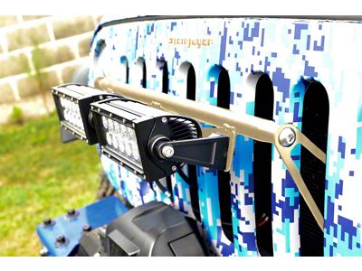 Steinjager LED Light Bar Grille Mounting Brackets; Military Beige (07-18 Jeep Wrangler JK)