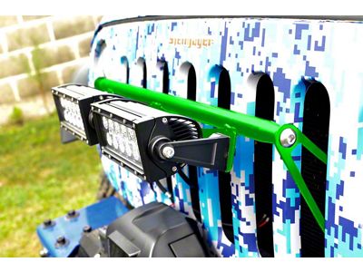 Steinjager LED Light Bar Grille Mounting Brackets; Neon Green (07-18 Jeep Wrangler JK)