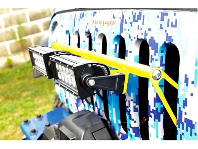 Steinjager LED Light Bar Grille Mounting Brackets; Neon Yellow (07-18 Jeep Wrangler JK)
