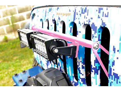 Steinjager LED Light Bar Grille Mounting Brackets; Pinky (07-18 Jeep Wrangler JK)