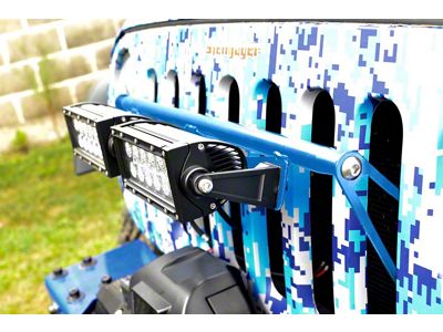 Steinjager LED Light Bar Grille Mounting Brackets; Playboy Blue (07-18 Jeep Wrangler JK)