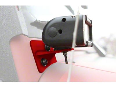 Steinjager Lower Windshield Mounting Brackets; Red Baron (07-18 Jeep Wrangler JK)