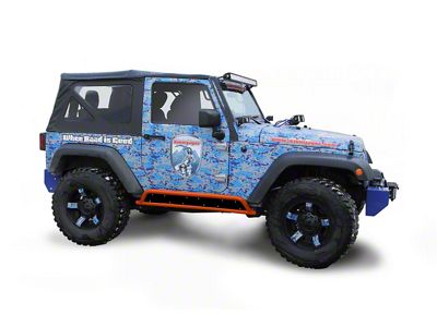 Steinjager Phantom Rock Sliders; Fluorescent Orange (07-18 Jeep Wrangler JK 2-Door)