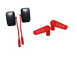 Steinjager Premium Mirror and Foot Peg Kit; Red Baron (07-18 Jeep Wrangler JK)