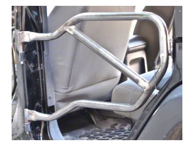 Steinjager Rear Trail Tube Doors; Bare Metal (07-18 Jeep Wrangler JK 4-Door)