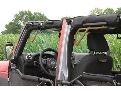 Steinjager Rigid Wire Form Front and Rear Grab Handles; Military Beige (07-18 Jeep Wrangler JK 4-Door)