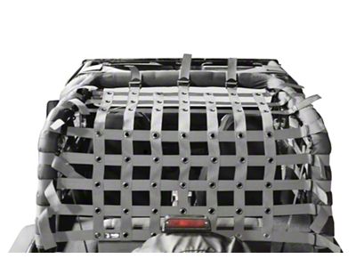 Steinjager Teddy Top Cargo Net Kit; Gray (87-95 Jeep Wrangler YJ)