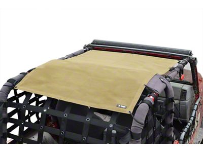 Steinjager Teddy Top Full Length Solar Screen Cover; Tan (97-06 Jeep Wrangler TJ, Excluding Unlimited)