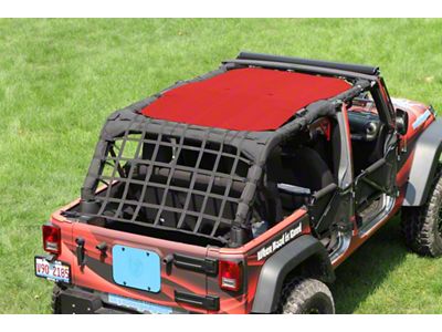 Steinjager Teddy Top Solar Screen Cover; Red (07-09 Jeep Wrangler JK 4-Door)