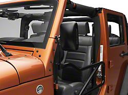 Steinjager Tube Door Mirror Kit; Black (07-18 Jeep Wrangler JK)