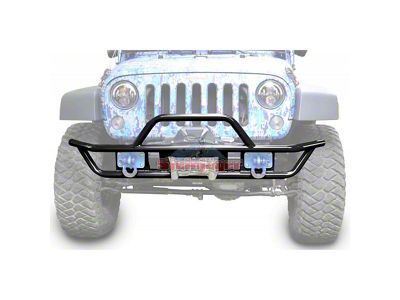 Steinjager Tube Front Bumper; Black (07-18 Jeep Wrangler JK)
