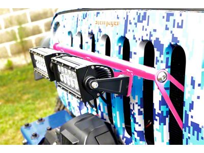 Steinjager Two 8-Inch LED Light Bars with Grille Mounting Brackets; Hot Pink (07-18 Jeep Wrangler JK)