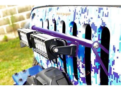 Steinjager Two 8-Inch LED Light Bars with Grille Mounting Brackets; Sinbad Purple (07-18 Jeep Wrangler JK)