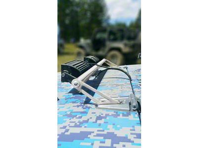 Steinjager Two 8-Inch LED Light Bars with Hood Hinge Mounting Brackets; Cloud White (07-18 Jeep Wrangler JK)