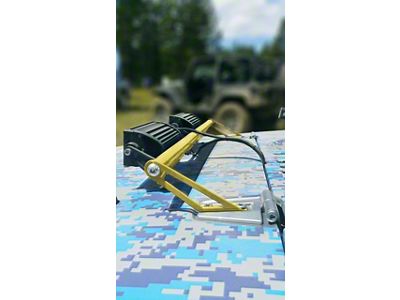 Steinjager Two 8-Inch LED Light Bars with Hood Hinge Mounting Brackets; Lemon Peel (07-18 Jeep Wrangler JK)