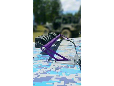 Steinjager Two 8-Inch LED Light Bars with Hood Hinge Mounting Brackets; Sinbad Purple (07-18 Jeep Wrangler JK)