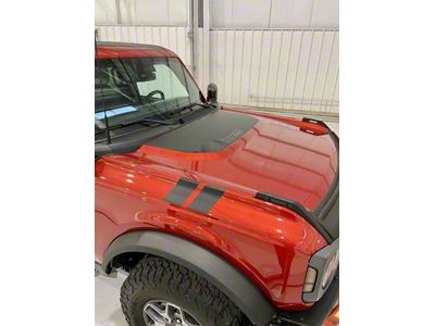 StickerFab Badlands South Dakota Stealth Hood Overlay; Gloss Black (21-25 Bronco, Excluding Raptor)