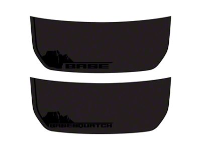 StickerFab Base and Basesquatch Stealth Hood Overlay; Gloss Black (21-25 Bronco, Excluding Raptor)