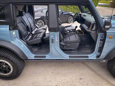 StickerFab Door Sill Protectors; 3D Carbon Black (21-25 Bronco 4-Door)