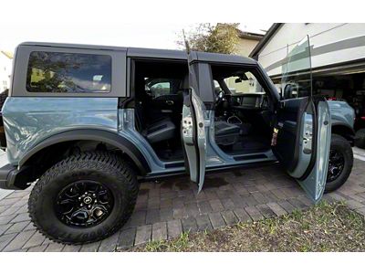 StickerFab Door Sill Protectors; Red (21-25 Bronco 4-Door)