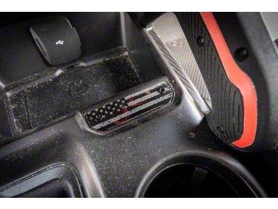 StickerFab Laser Series Acrylic Shifter Trim Insert; Distressed American Flag (21-25 Bronco)