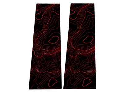 StickerFab Printed Series Topo B Pillar Protection Kit; Race Red Lines (21-25 Bronco 4-Door)