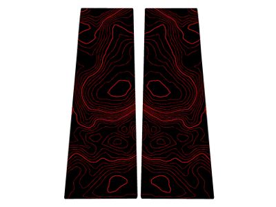 StickerFab Printed Series Topo B Pillar Protection Kit; Rapid Red Lines (21-25 Bronco 4-Door)
