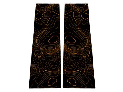 StickerFab Printed Series Topo B Pillar Protection Kit; Badlands Orange Lines (21-25 Bronco 4-Door)