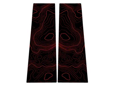 StickerFab Printed Series Topo B Pillar Protection Kit; Hot Pepper Red Lines (21-25 Bronco 4-Door)