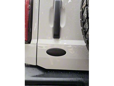 StickerFab Rear Oval Emblem Overlay; MAtte Black (21-25 Bronco)