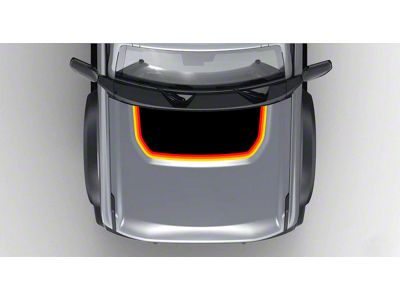 StickerFab Retro Stripes Hood Overlay; Matte (21-25 Bronco, Excluding Raptor)
