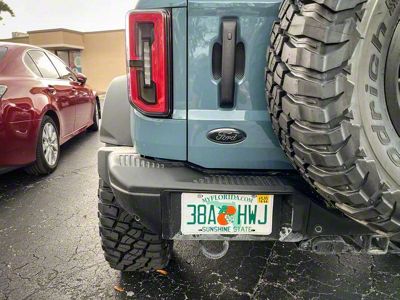 StickerFab Rear Oval Emblem Overlay; Gloss Black (21-25 Bronco Sport)