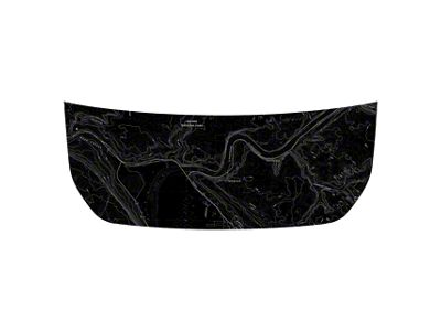 StickerFab Stealth Black Arches National Park Topographic Map Hood Overlay (21-25 Bronco, Excluding Raptor)