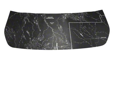 StickerFab Stealth Black Badlands Topographic Map Hood Overlay (21-25 Bronco, Excluding Raptor)