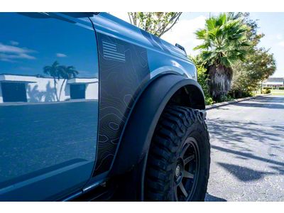 StickerFab Topo Canadian Flag Fender Overlays; Matte (21-25 Bronco)