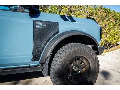 StickerFab Topo Fender Overlays; Matte (21-25 Bronco)