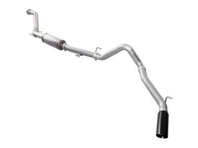 Single Exhaust System with Black Tip; Side Exit (24-25 Tacoma w/o Rear Leaf Springs, Excluding Double Cab w/ 6-Foot Bed)