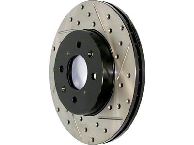 StopTech Sport Drilled and Slotted 5-Lug Rotor; Rear Driver Side (14-23 Jeep Cherokee KL w/ Dual Piston Front Calipers)