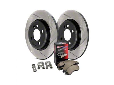StopTech Street Axle Slotted Brake Rotor and Pad Kit; Rear (93-98 Jeep Grand Cherokee ZJ)
