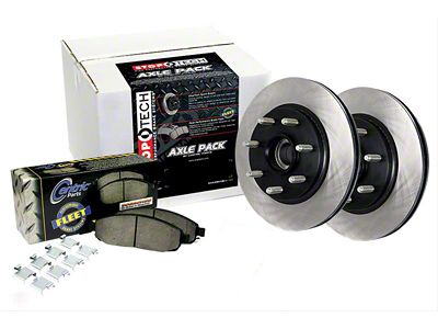 StopTech Truck Axle Slotted Brake Rotor and Pad Kit; Front (93-98 Jeep Grand Cherokee ZJ)